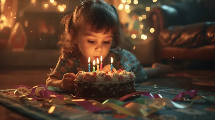 Happy 6th birthday celebration with a cute kid, birthday cake, balloons, and joyful family moments, perfect Instagram post with aesthetic and emotional vibes for 2026 birthday captions.