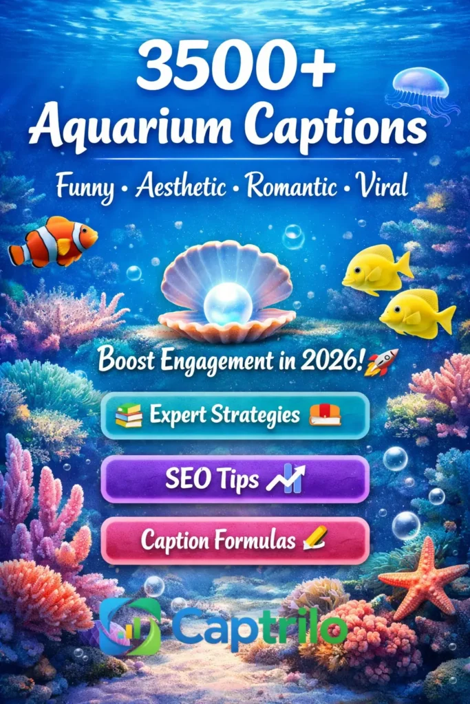 Aquarium Instagram captions ideas, funny aesthetic, romantic 2026
