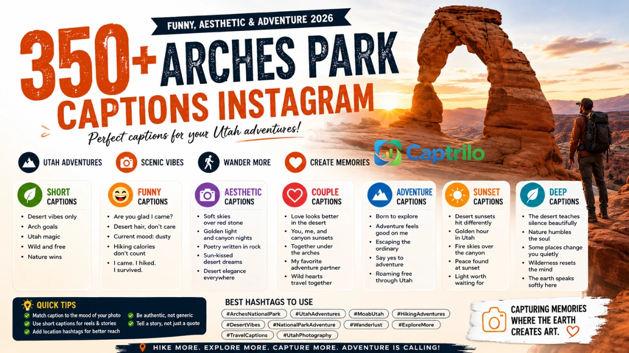 Arches Park Captions Instagram