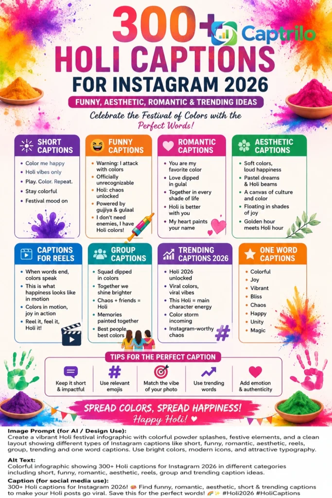 Colorful Holi festival celebration with people playing with gulal and enjoying the vibrant festival of colors, perfect for Instagram caption ideas.